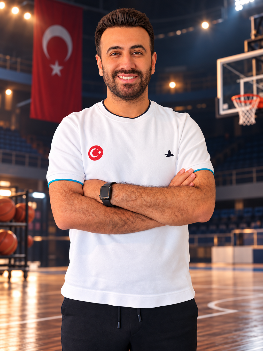 Uzm. Psk. Mehmet Tarık Çay, basketbol sahasında